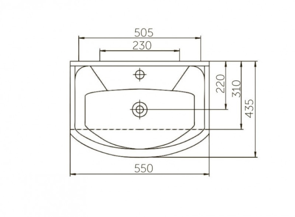 Раковина Bellezza Элеганс 550 4620008195551